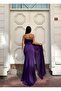 body-hugging mermaid cut dress with tail/drape detail at the front 583346 Purple - 2