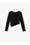 Kayak Neck Long Sleeve Trock Slim Fit Asymmetric T-Shirt - 4