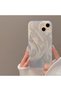 iPhone 15 Silver Color Feather Patterned Sides Silicone Shockproof Phone Case - 2