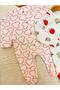Organic 100% Cotton Heart and Strawberry Printed 2-Piece Romper Set Newborn Set Newborn Romper - 4