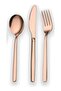 24 Pcs Stainless Steel Reusable Spoon Fork And Knives Rose Gold Color Cutlery Set - 3