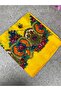 وشاح رأس مطرز بنمط الزهور على خلفية صفراء من ماردين يازما 100×100 سم – مناسب للهدايا والارتداء اليومي - 6