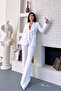 Women's double belted blazer jacket pants set - 2