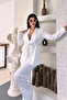 Women's double belted blazer jacket pants set - 3