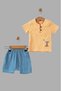 Rabbit Detailed Muslin Shorts Stylish Bottom Top 2 Pieces Baby Boy Set Cotton+Muslin 6-9-12-18-24 Months - 2