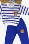 1-9 Years Old Children's Set with Teddy Bear Embroidery, 2-Threaded, Seasonal, Top and Bottom, Double Unisex, Side Stripes - 2