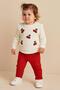 Baby Girl/Child Cherry Embroidered Snap-Back Baby Set 2-Piece Top and Bottom Seasonal 6-9-12 Months - 3