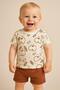 Baby Boy Dog Patterned Dog 2-Piece Summer Suit Top and Bottom 6-9-12Months
