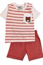 Baby Boy Striped Pocket Teddy Bear 2-Piece Summer Suit Top and Bottom 6-9-12Months - 5