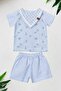Collar Detailed 2-Piece Bottom and Top Baby Boy Suit Summer Monthly - 3