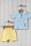 Rabbit Detailed Muslin Shorts Stylish Bottom Top 2 Pieces Baby Boy Set Cotton+Muslin 6-9-12-18-24 Months - 2