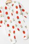 Baby Girl Jumpsuit with Booties Strawberry Printed Tulle Seasonal Front Fastening 100% Cotton Newborn-3-6 Months - 2