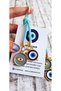 Gift Double Evil Eye Beaded Light Blue Keychain - Bag Ornament - Bag Charm 10.5cm - 4