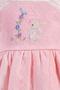 Rabbit Embroidered Dress 0-2 Years Old Self-Patterned Pique Fabric - 5