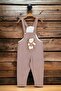 Girl/Boy Colorful Salopet with Teddy Bear Unisex Jumpsuit Lycra Flexible Fabric Adjustable Strap