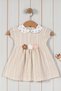 100% cotton girl baby/child baby collar floral pleated sleeve dress organic