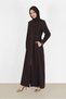 EYE DETAILED WAIST TIE ZIPPERED COAT 10491 - 2