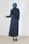 DRESS WITH BUTTON SLEEVES AND LEATHER DETAIL 42252 - 3