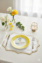 2 Pieces Embroidered Linen American Service - Linen Plate - 2