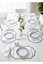 2 Pieces Embroidered Linen American Service - Linen Plate - 5