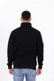 Men's Half-Zip Comfortable Fit Fleece Lined 3 Thread Cotton Stand Collar Black Sweatshirt - 3
