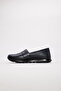 Genuine Leather Women's Daily Casual Shoes Navy Blue Slip-On Laceless Inside and Outside Leather 864Za101 - 3