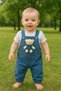 BABY JEANS SALOPET GARDENER WITH TERRIBLE ONE OF THE NEWEST TREND PRODUCT UNISEX 2-Piece SET INCLUDES T-SHIRTS