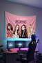 Black Pink Wall Hanging – Music Themed, High-Quality Fabric, Tapestry Wall Carpet - 2
