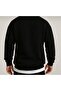 Unisex Zippered Collar Black Sweatshirt - 3