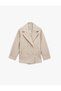 Buttoned Pocket Detailed Double-Breasted Collar Oversized Boucle Coat - 4