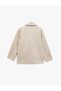 Buttoned Pocket Detailed Double-Breasted Collar Oversized Boucle Coat - 5
