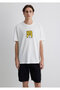 Peanuts Printed Ecru T-Shirt Loose Fit / Loose Relaxed Cut 0612659-70057 - 3
