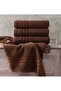 6-Piece Pure Cotton Bath Towel Set Brown - 2