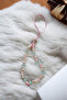 Turquoise Teddy Bear and Pink Heart Phone Charm Pearl and Star Beads Phone Strap - 7