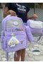 Girl's Primary School Bag Ultra Light Primary School / Middle School School 3-Piece Bag Set Pink-Lilac -Gray - 7