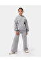 Girl's Printed Oversize Winter Tracksuit Set Boy's Rock Gray - 2