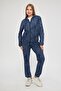 Women's Tracksuit Set with Hooded Zipper, Acid Wash, Tie-Dye Pattern, 100% Cotton - 4