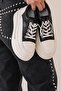 Cindy Imported Special Series Genuine Leather Thick Sole Women's Sports Shoes Black - 5