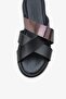 Zuva İnna Women's Genuine Leather Wedge Slippers - 4