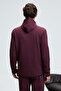 Avener Men's Hooded Printed Zippered Burgundy Sweatshirt - 5