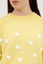Yellow Heart Embroidered Crew Neck Crop Sweater 2337 - 4