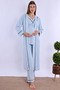 Effortt Maternity Maternity Pajama Set with Blue Dressing Gown - 4