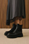 , Women's Genuine Leather Boots 15319Z66453 Black - 2