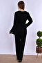 Cotton Comfortable Cut Maternity Pajama Set with Breastfeeding Feature Effortt - Black - 3