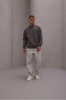 Men's Oversize Sweatshirt Basic Smoked – Crew Neck, 3 Thread Ribbed - 6