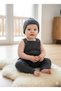 Baby Girl and Boy Adjustable Strap Diamond Pattern Beret Knitwear Salopet Set - 2
