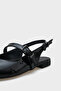 Pointed Toe Buckle Detailed Open Back Women's Ballerinas - 3