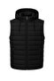 Men's Black Standard Fit Detachable Hooded Zippered Puffer Vest with Pockets - 6