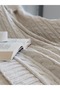 Pompom Knitwear Knitted Tv Blanket – Knitted Sofa & Shoulder Shawl & Knee Blanket – 130X170 cm – Dark Cream - 6