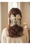 Handmade Romantic Cappuccino Lace Bow Hair Clip, Automatic Clip Hairpin, Women's Hair Clip
